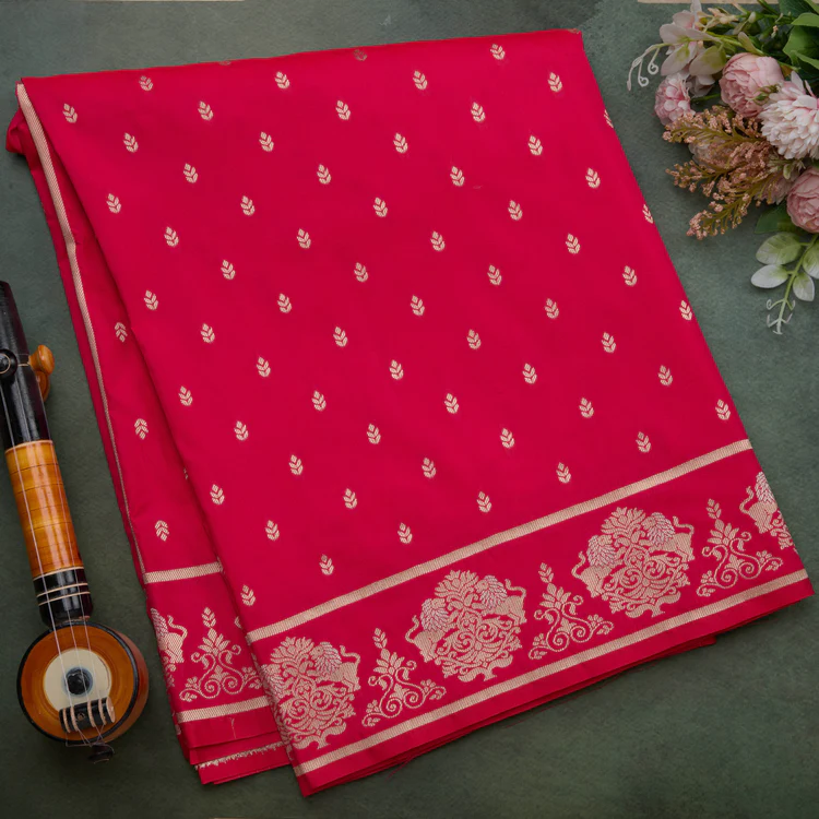 Maroon Banaras Silk Saree